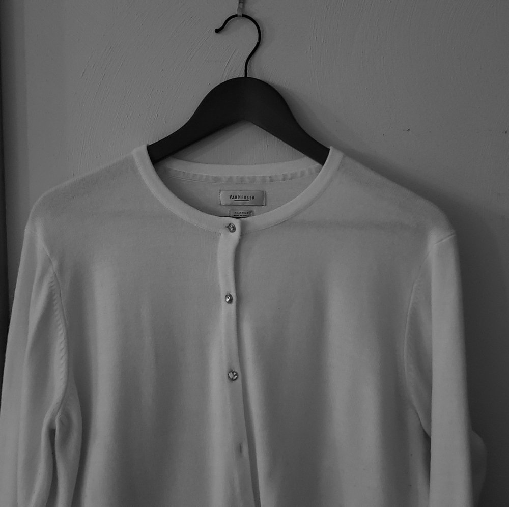 Pearl White Cardigan Sweater